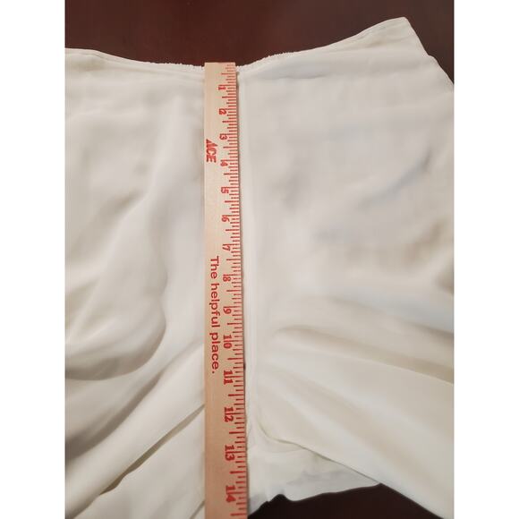 Marla Wynne X Chicos NWT Chiffon Wide Leg Crop Pull On Pants Size L Cloud White - Picture 9 of 10